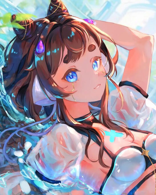 "Azure Dream: The Crystal-Bound Nymph"